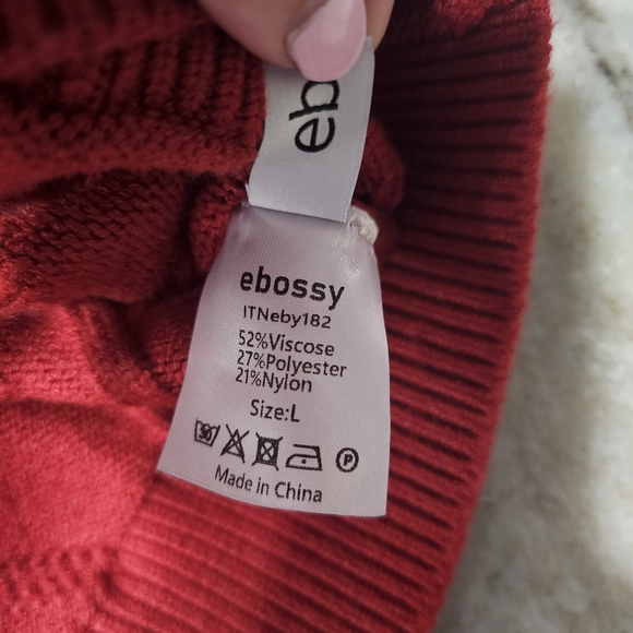 Ebossy Red Embroidered Cardigan Sweater Colorful Buttons Women’s Large - Picture 6 of 9